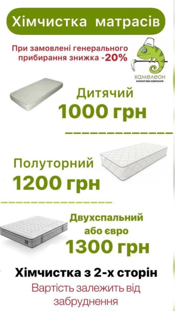 Хімчистка матрасів